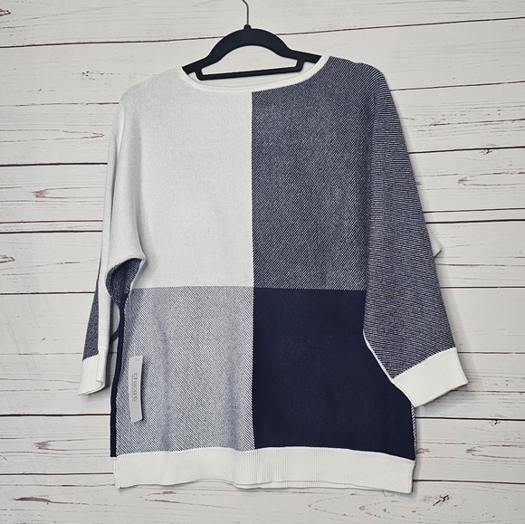 Chico's Boat Neck Color Block Dolman Sweater - Picture 5 of 11